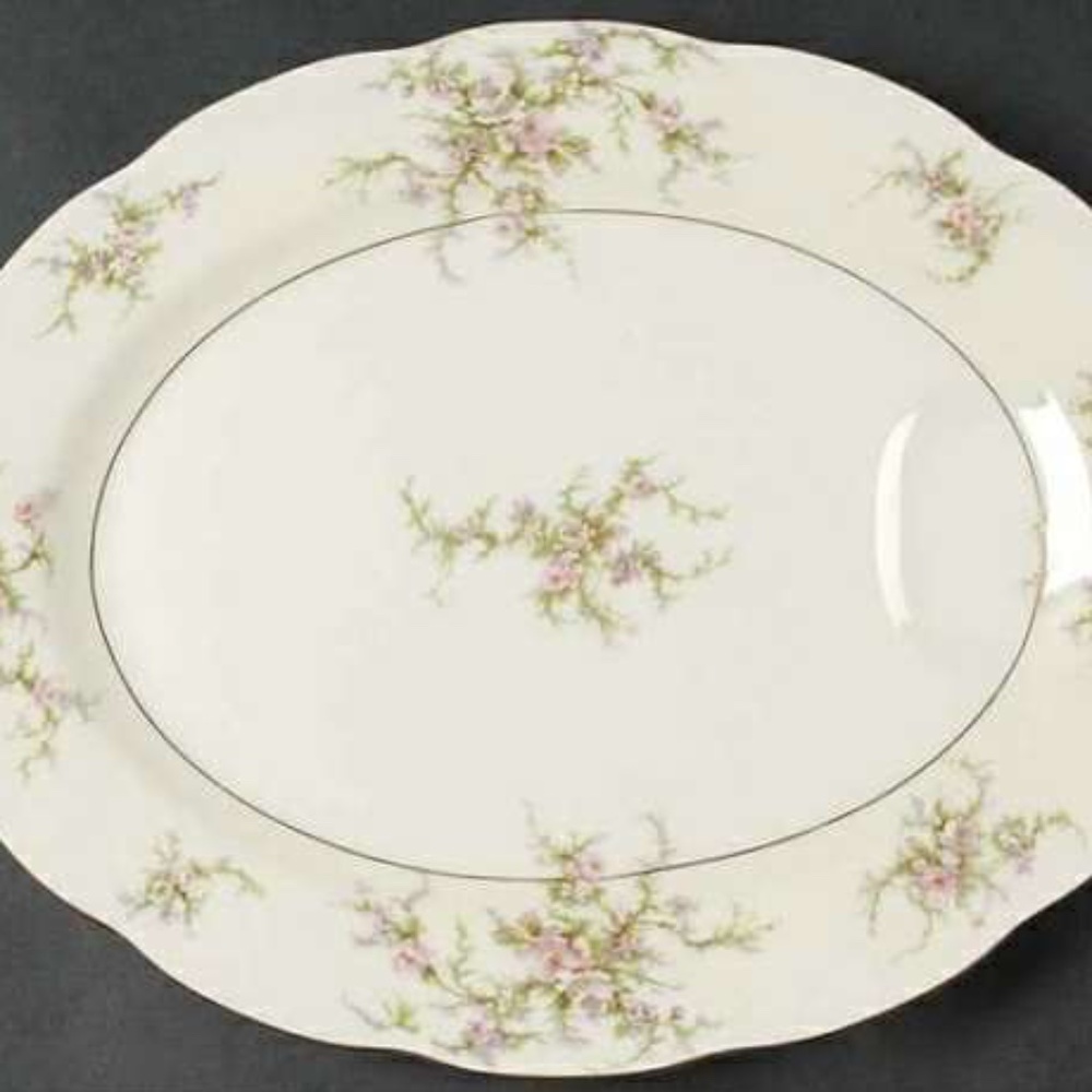 "Rosalinde" by Thomas Haviland 14" Oval Serving Platter with Juice Well